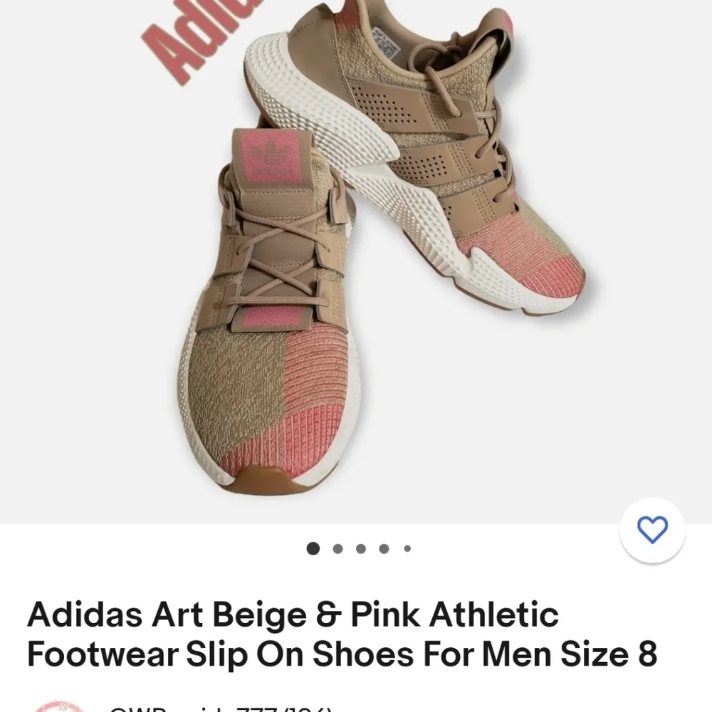 Adidas PROPHERE Athletic‎ Gym Run Men 7 /Women 8.5 Khaki/Pink Chunky Platform